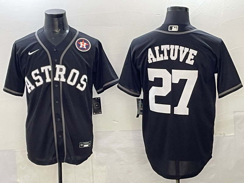 Men Houston Astros #27 Altuve Black Nike 2025 MLB Jersey 001->houston astros->MLB Jersey